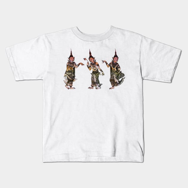 Thailand Kinnaree – Figure Of Thai Spiritual Good Fortune Kids T-Shirt by VintCam